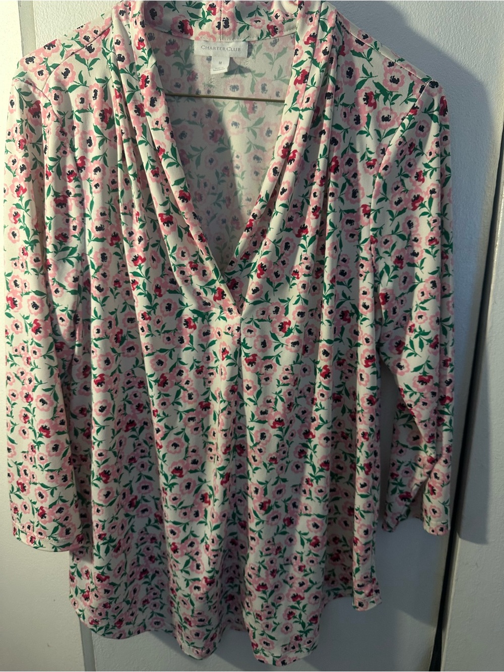 Charter Club floral blouse medium